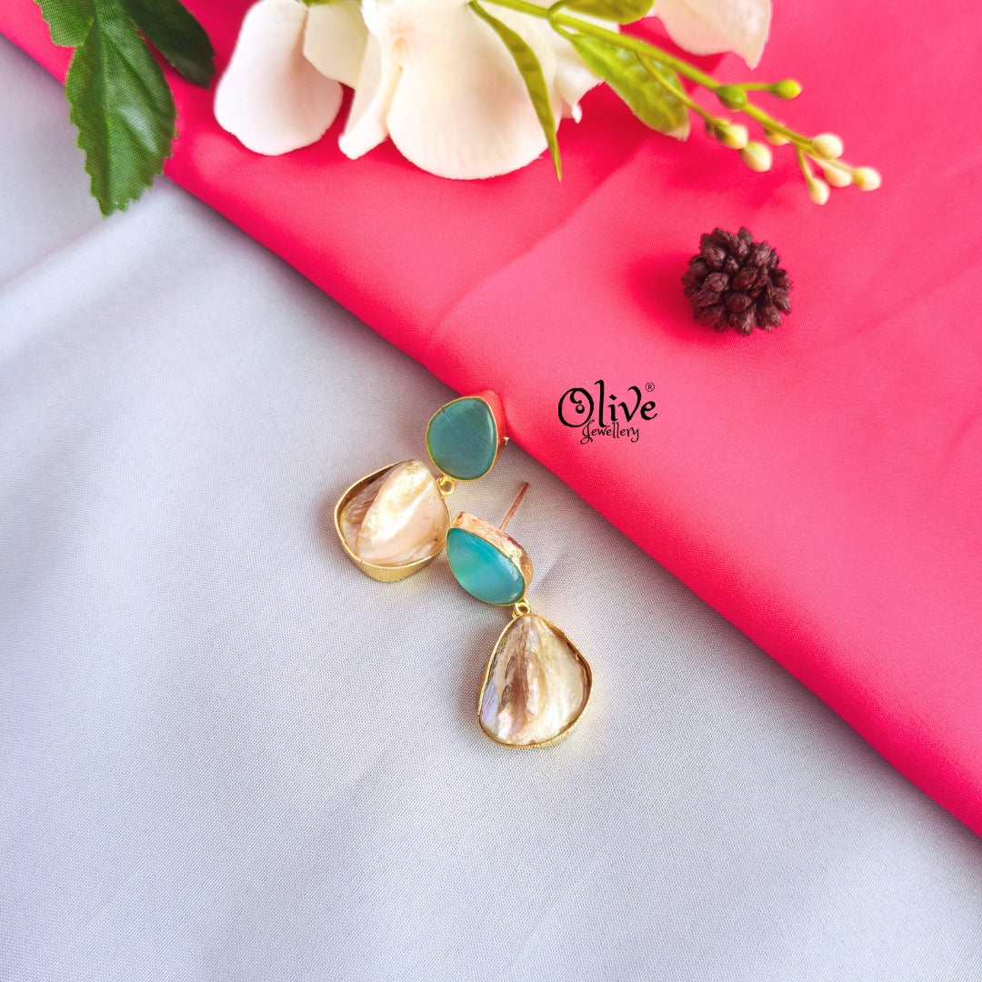 Golden Brass Earrings -336