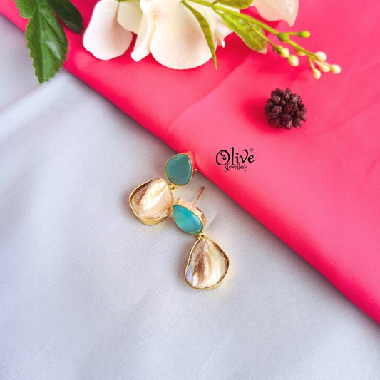 Golden Brass Earrings -336