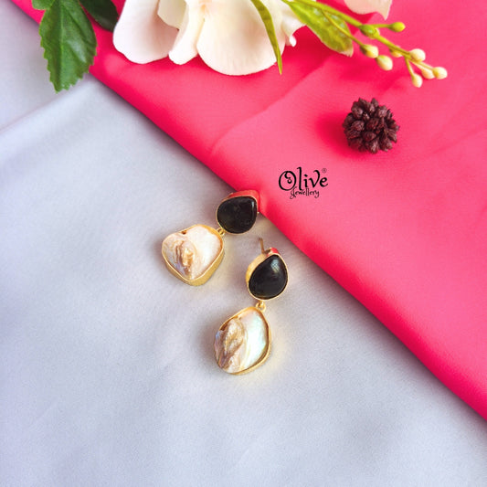 Golden Brass Earrings -336