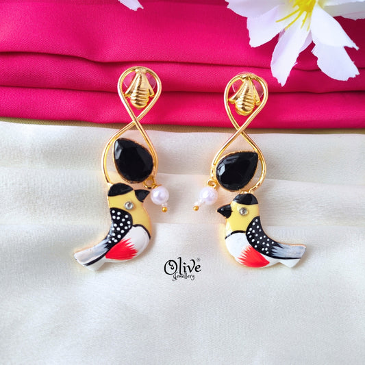 Meenakari Birds  Earrings - 340