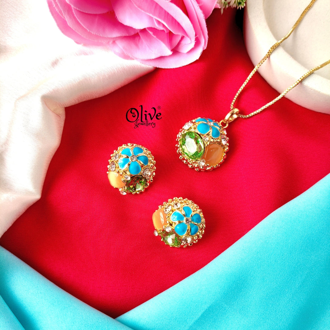 Glass Collection Pendant Set -004