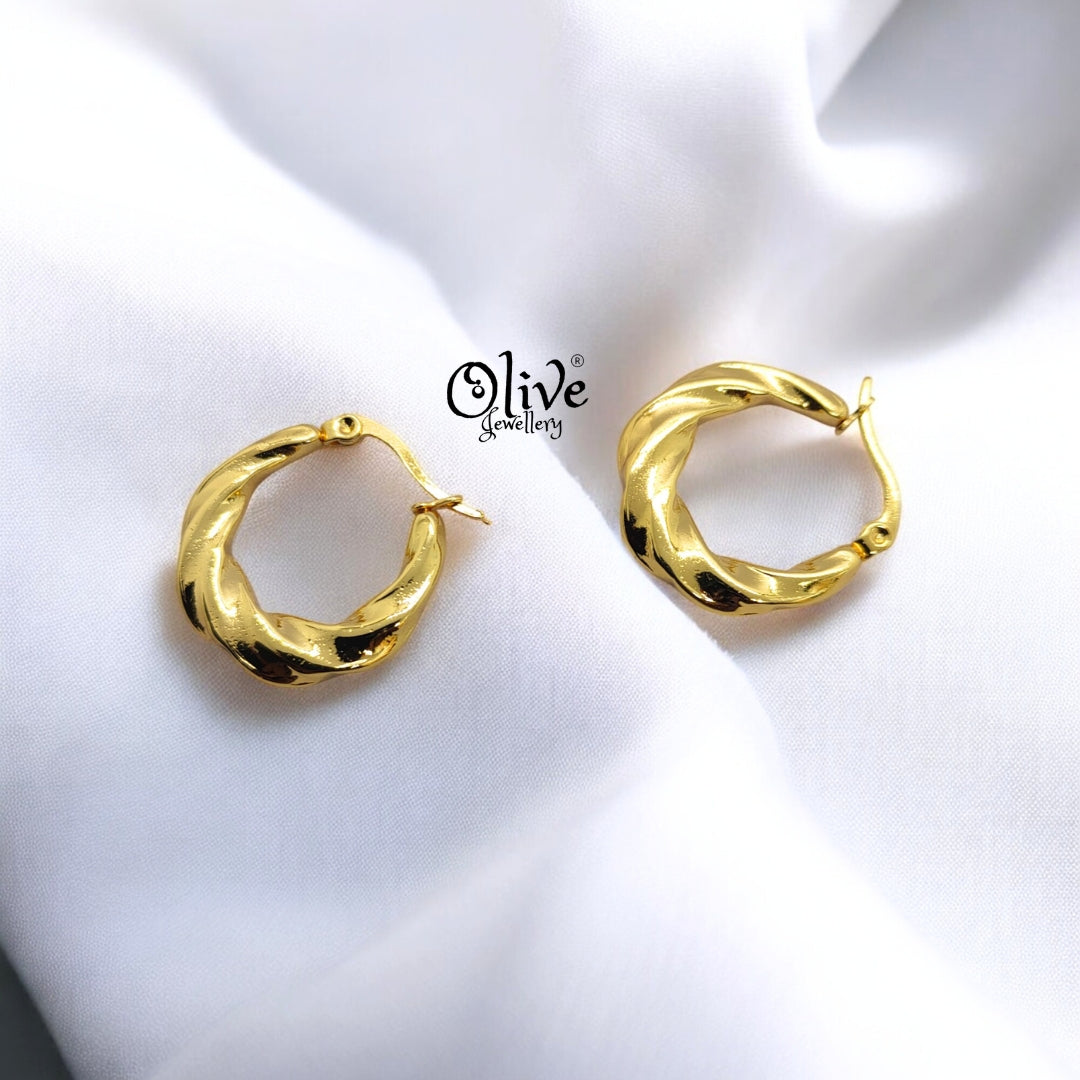 Golden Hoops Earrings - 2