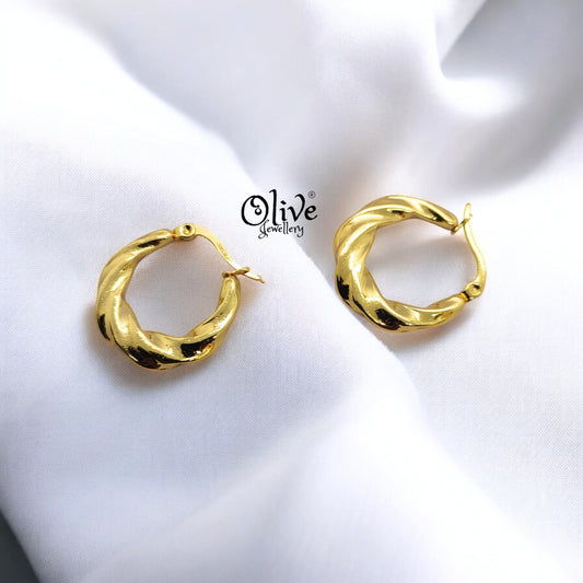 Golden Hoops Earrings - 2