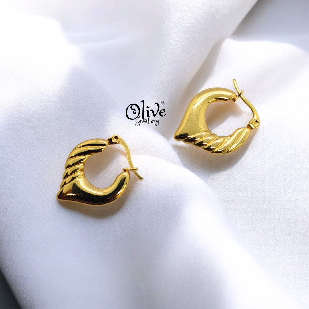 Golden Hoops Earrings - 3