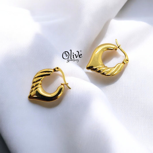 Golden Hoops Earrings - 3