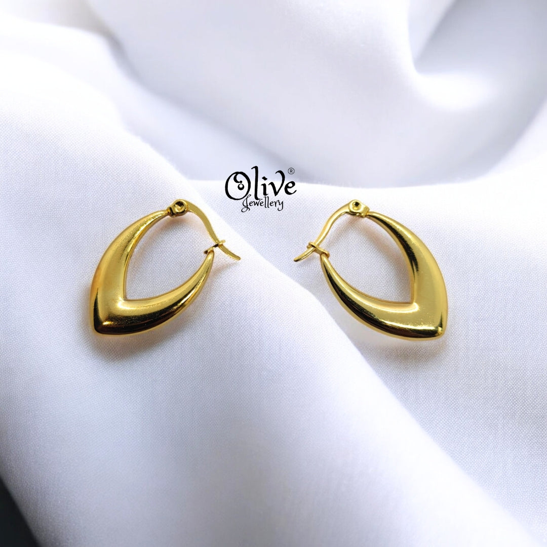 Golden Hoops Earrings - 5