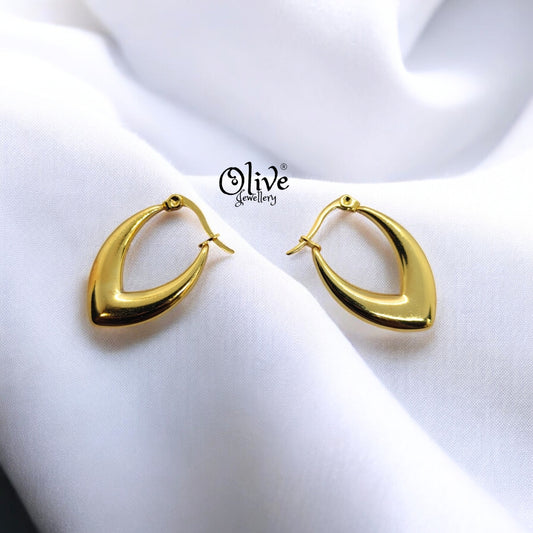 Golden Hoops Earrings - 5