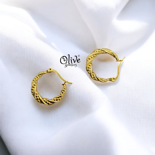 Golden Hoops Earrings - 6
