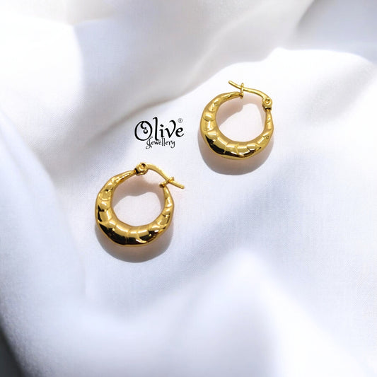 Golden Hoops Earrings - 7