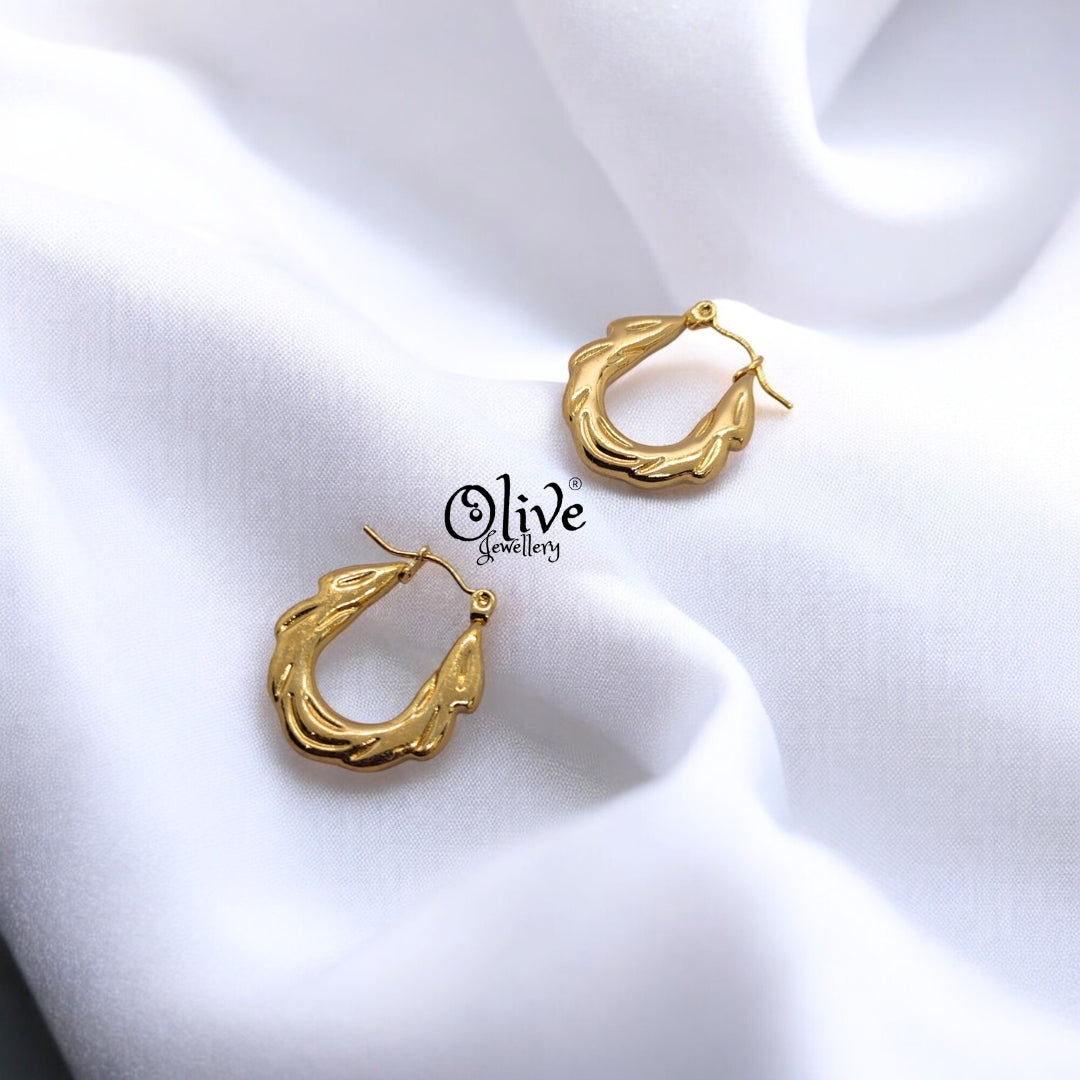 Golden Hoops Earrings - 9