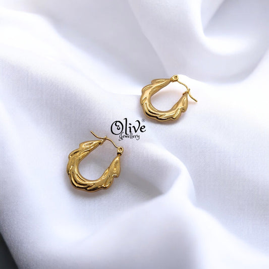 Golden Hoops Earrings - 9
