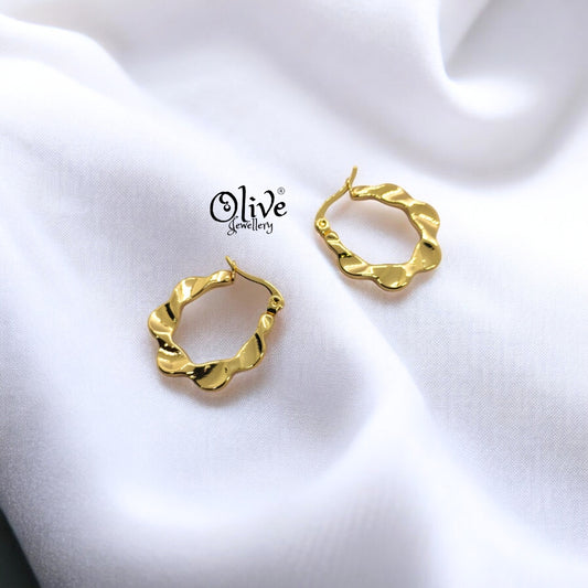 Golden Hoops Earrings - 10