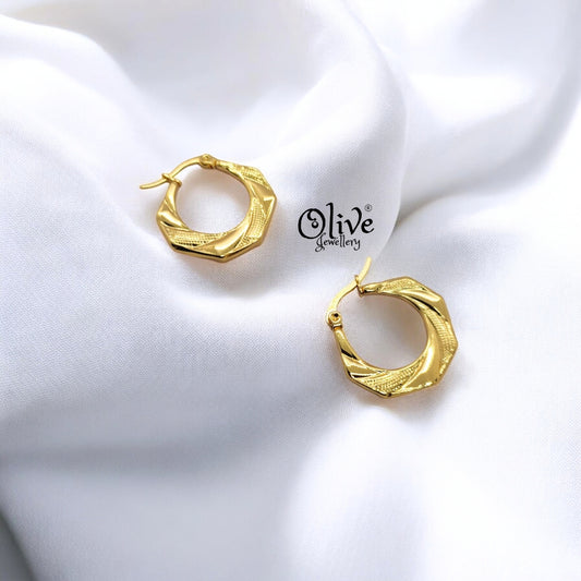 Golden Hoops Earrings - 11