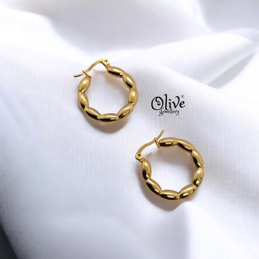 Golden Hoops Earrings - 12