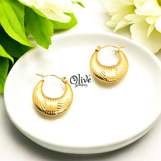 Golden Hoops Earrings - 15