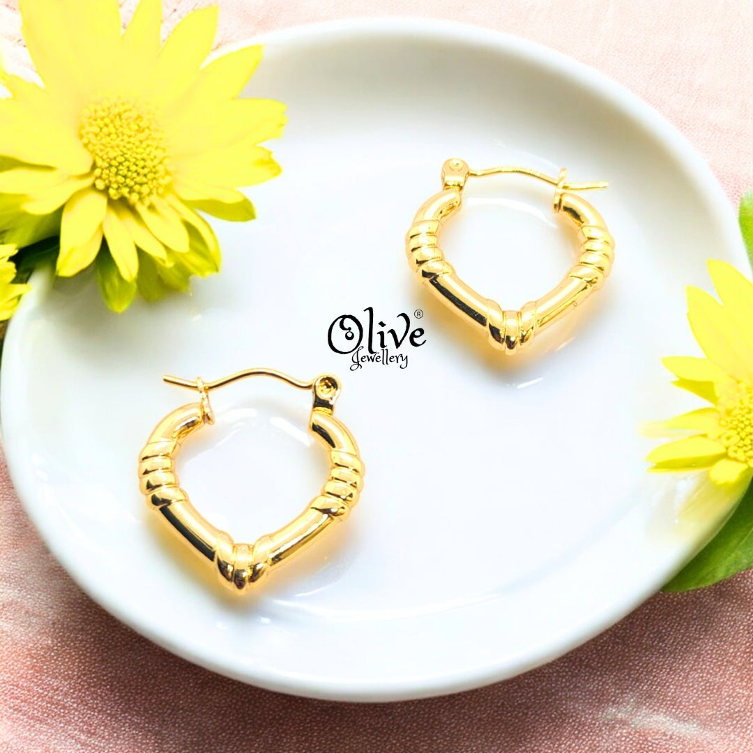 Golden Hoops Earrings - 18
