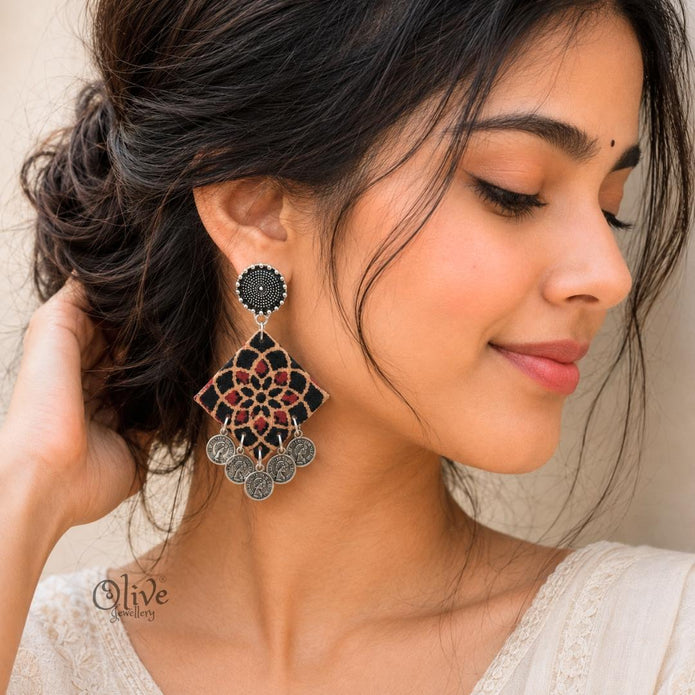 Handmade Kalamkari Earrings -085