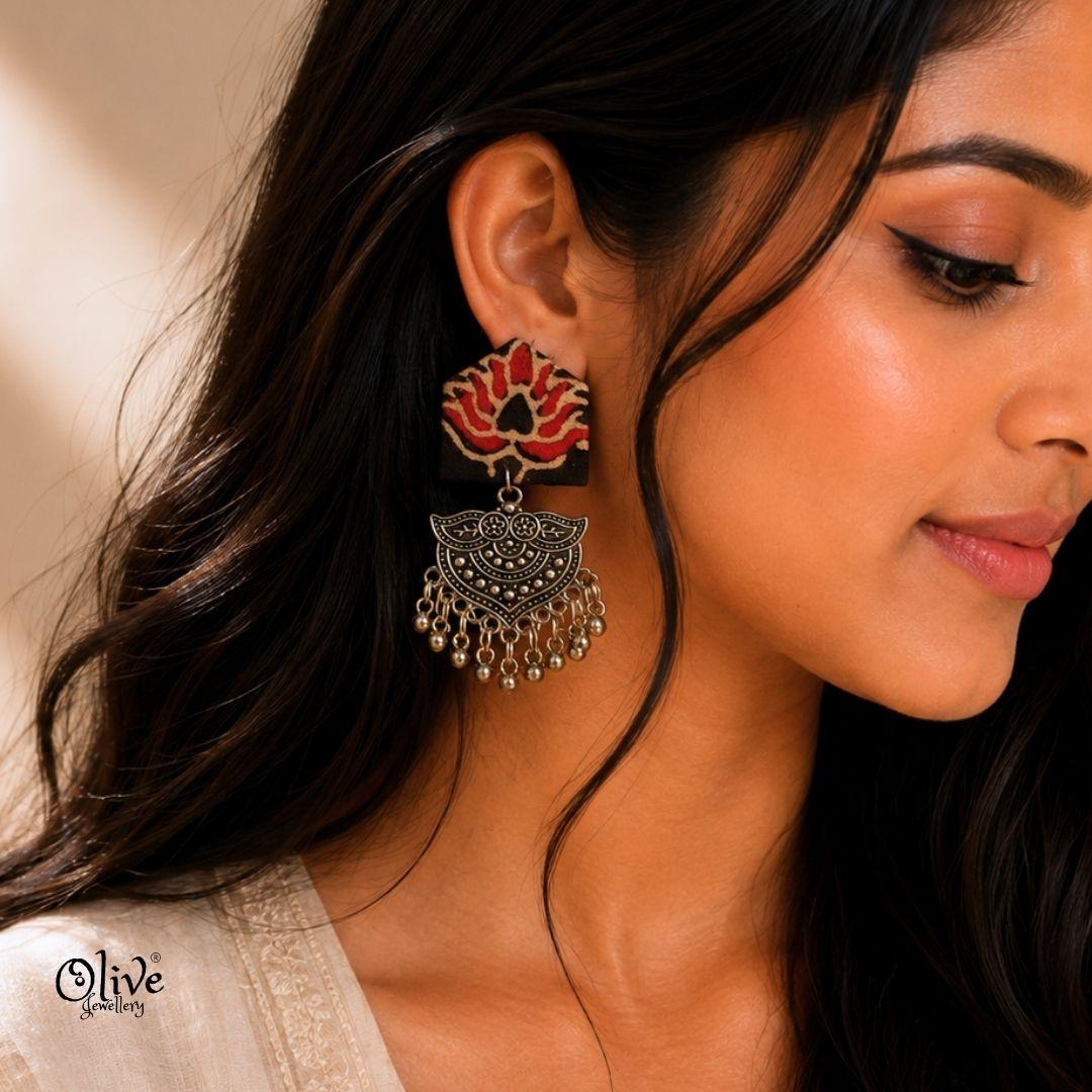 Handmade Kalamkari Earrings -124