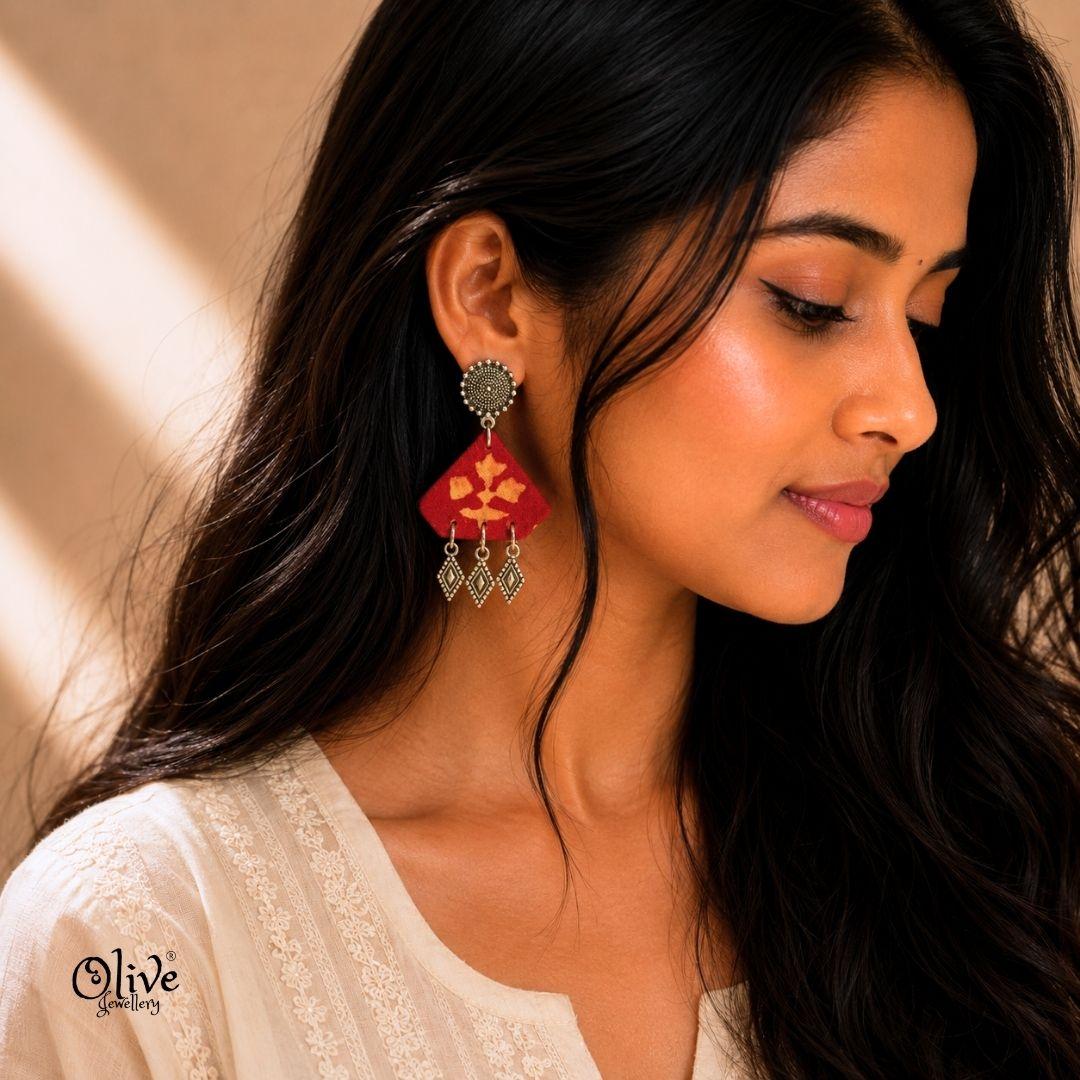 Handmade Kalamkari Earrings -132