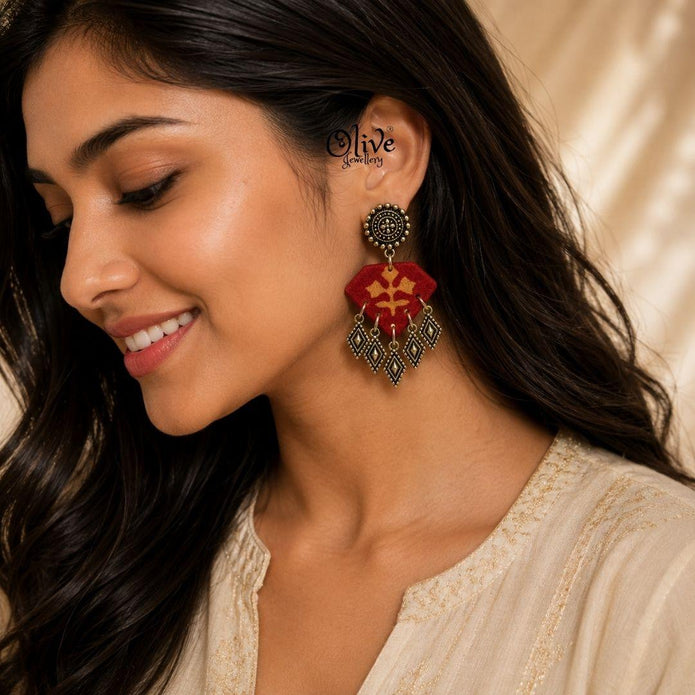 Handmade Kalamkari Earrings -134