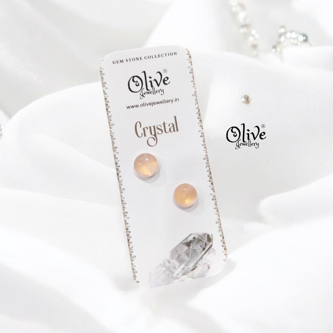 Gem Stone Studs - Full Finished -Round Shape