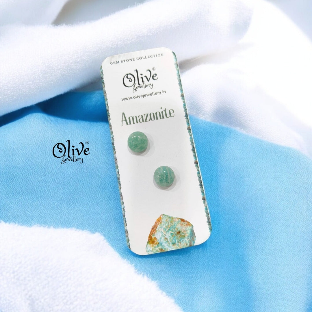 Gem Stone Studs - Full Finished -Round Shape