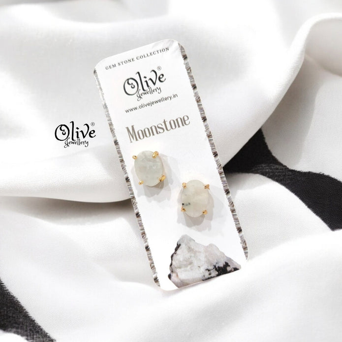 Gem Stone Studs - Claw Fitting - Oval Shape