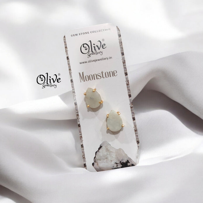 Gem Stone Studs - Claw Fitting - Drop Shape