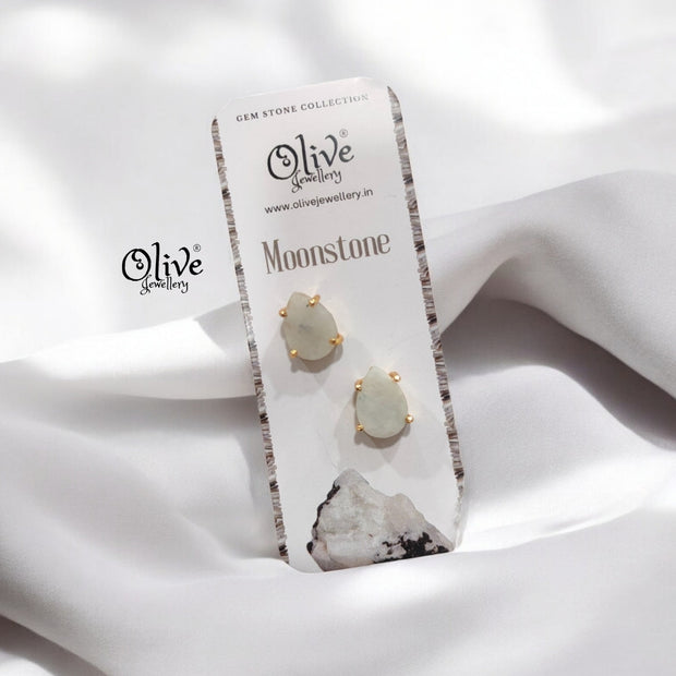 Gem Stone Studs - Claw Fitting - Drop Shape