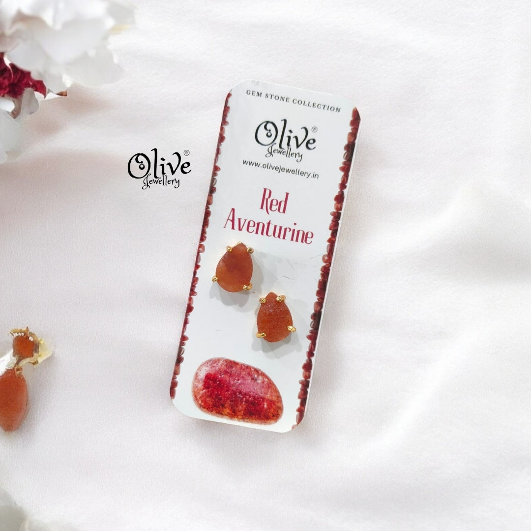 Gem Stone Studs - Claw Fitting - Drop Shape