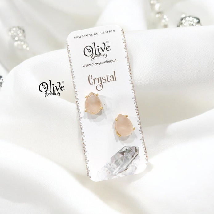 Gem Stone Studs - Claw Fitting - Drop Shape