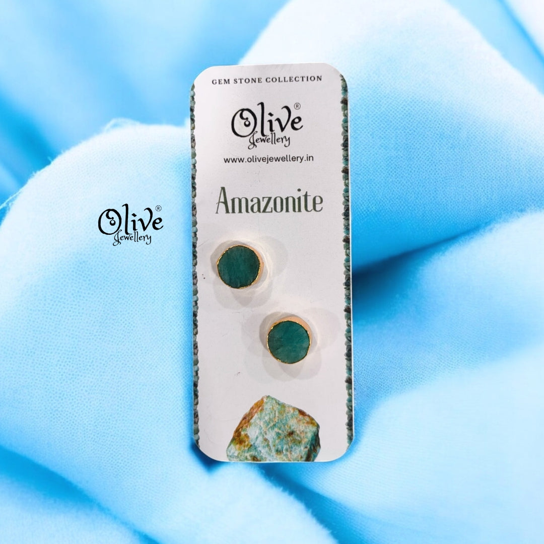 Gem Stone Studs - Collet Fitting - Round - Small Size