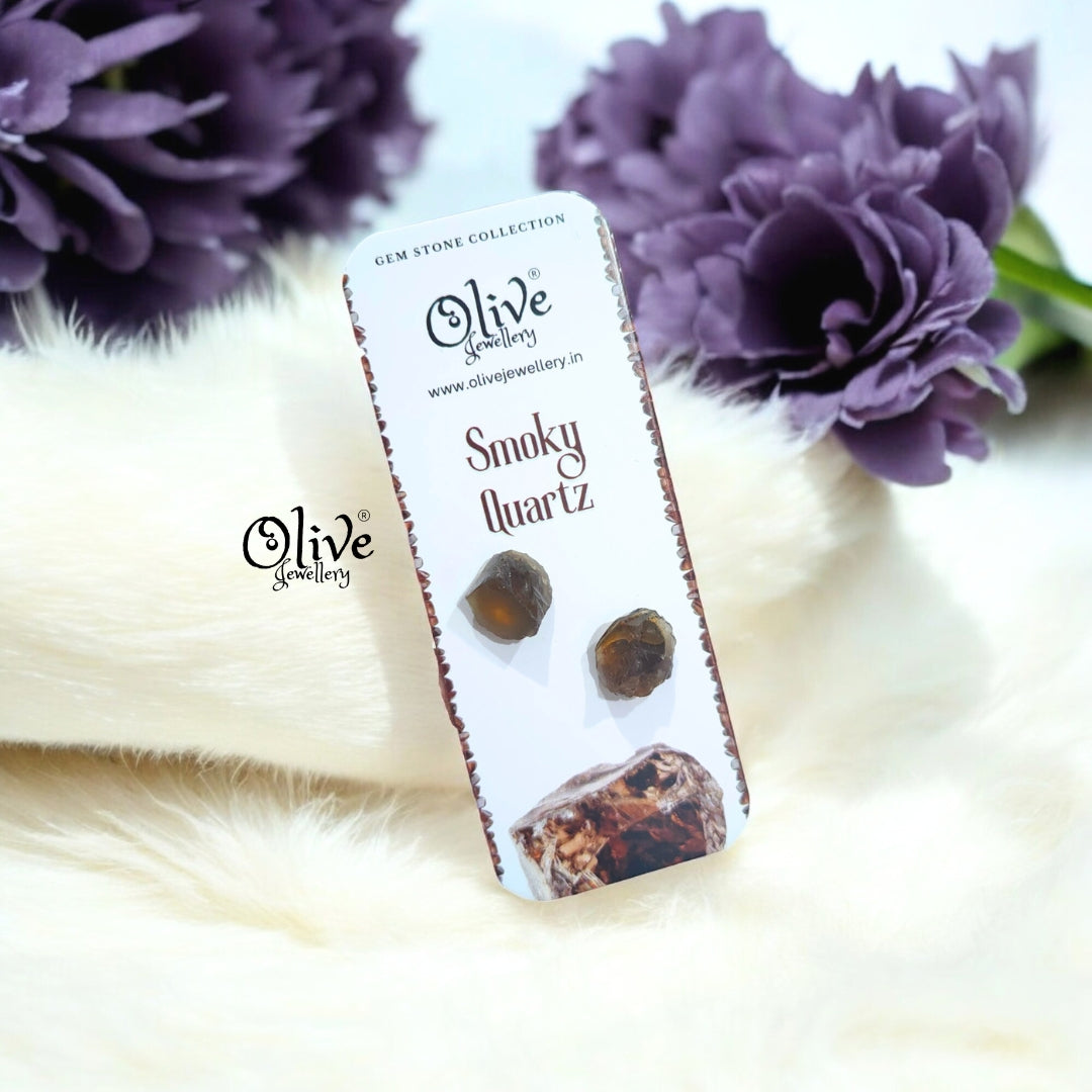 Gem Stone Studs - Raw Fitting - Rough  Shape