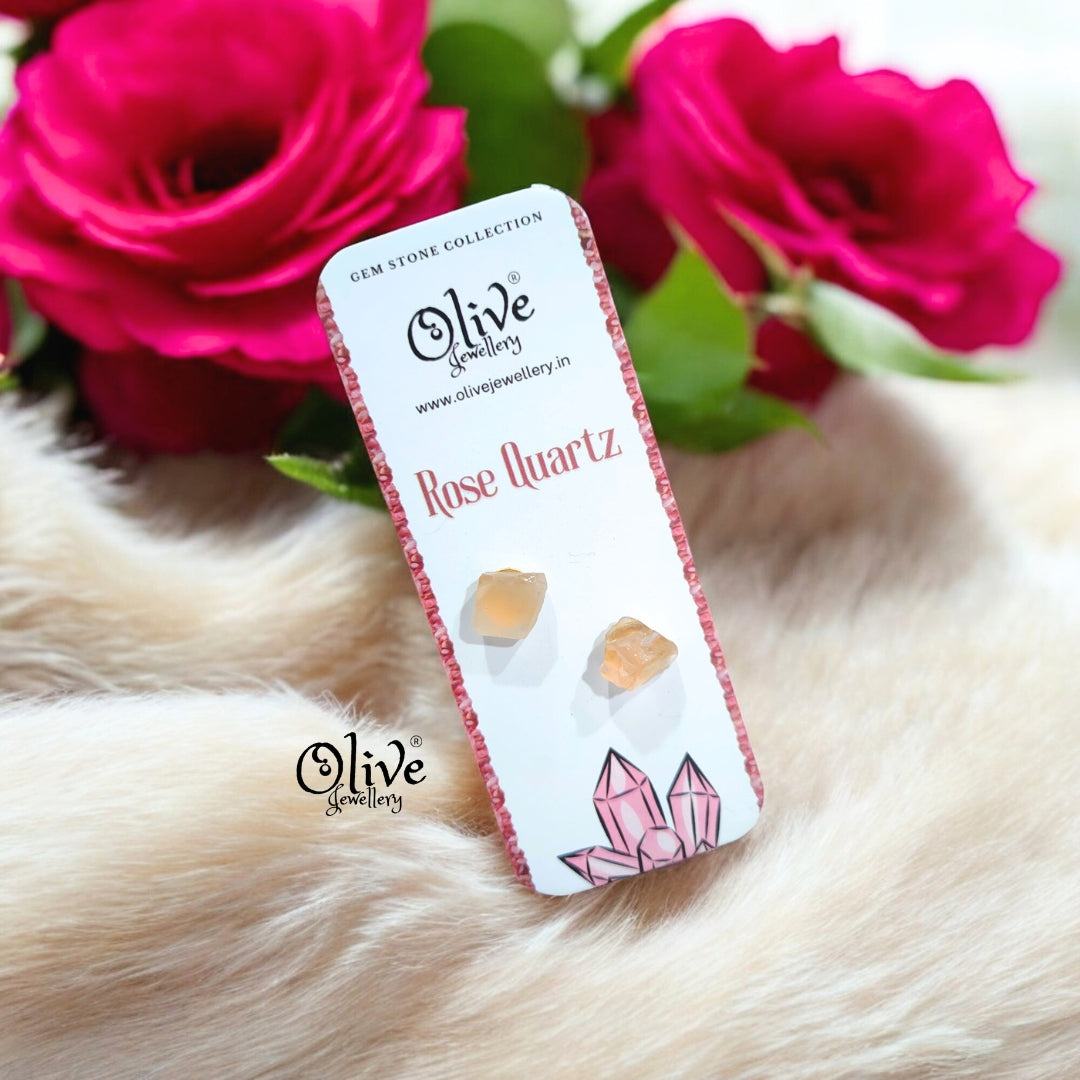 Gem Stone Studs - Raw Fitting - Rough  Shape