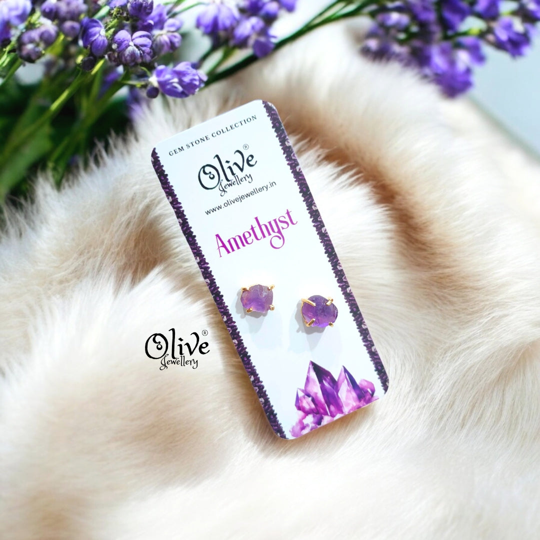 Gem Stone Studs - Claw Fitting - Rough Shape