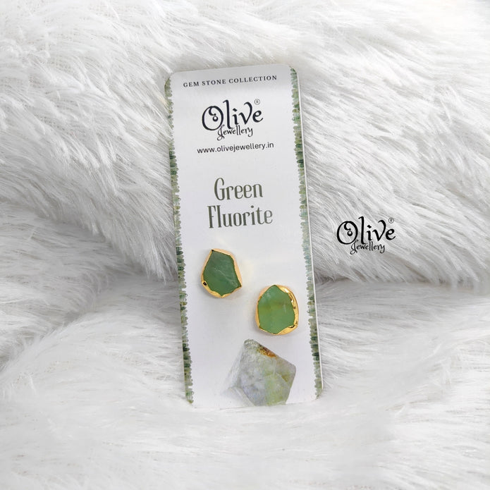 Gem Stone Studs - Collet Fitting - Rough  Shape