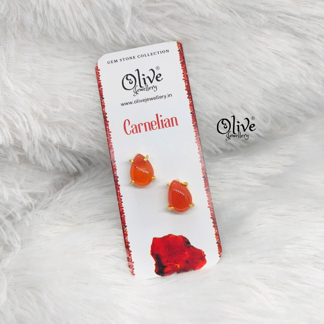 Gem Stone Studs-Claw Fitting-Full Finished-Drop Shape