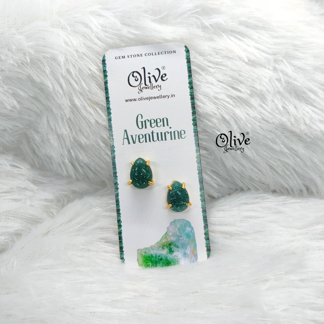 Gem Stone Studs-Claw Fitting-Full Finished-Drop Shape