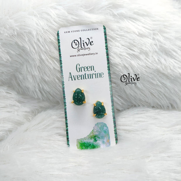 Gem Stone Studs-Claw Fitting-Full Finished-Drop Shape