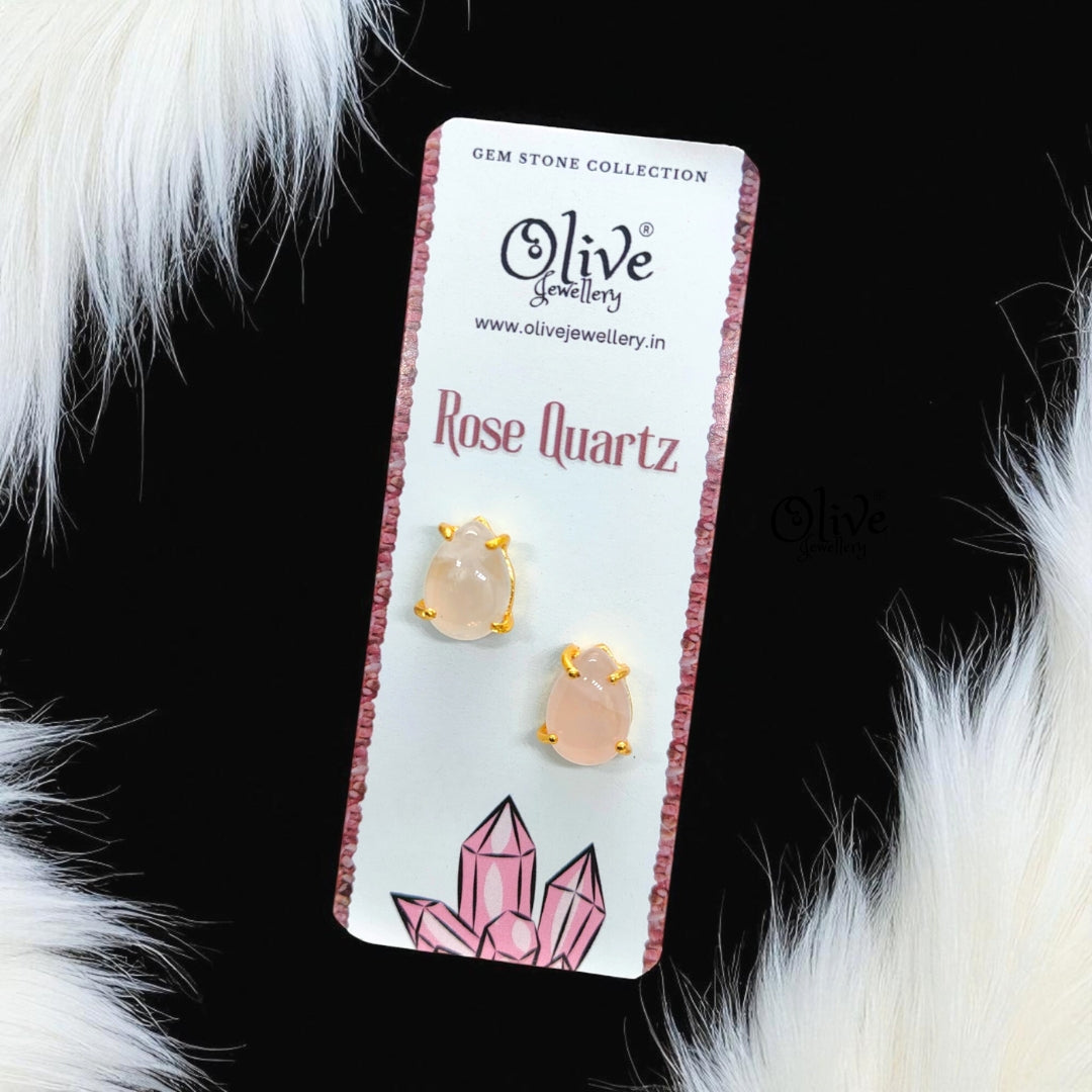 Gem Stone Studs-Claw Fitting-Full Finished-Drop Shape