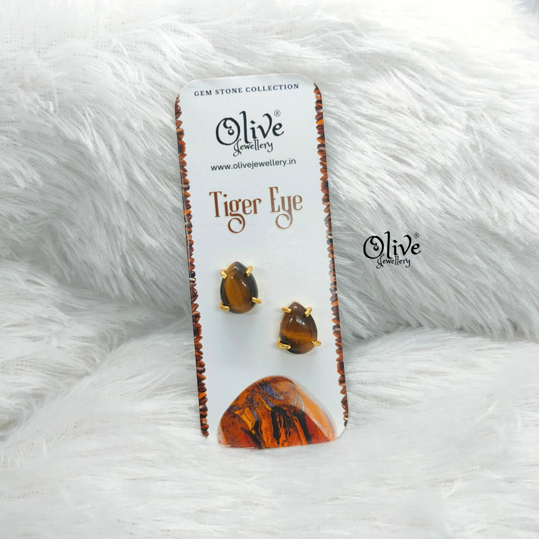 Gem Stone Studs-Claw Fitting-Full Finished-Drop Shape