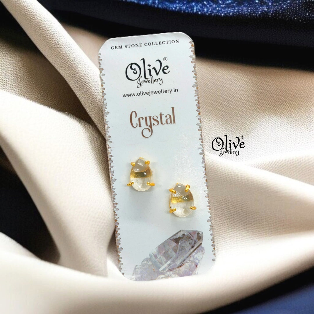 Gem Stone Studs-Claw Fitting-Full Finished-Drop Shape