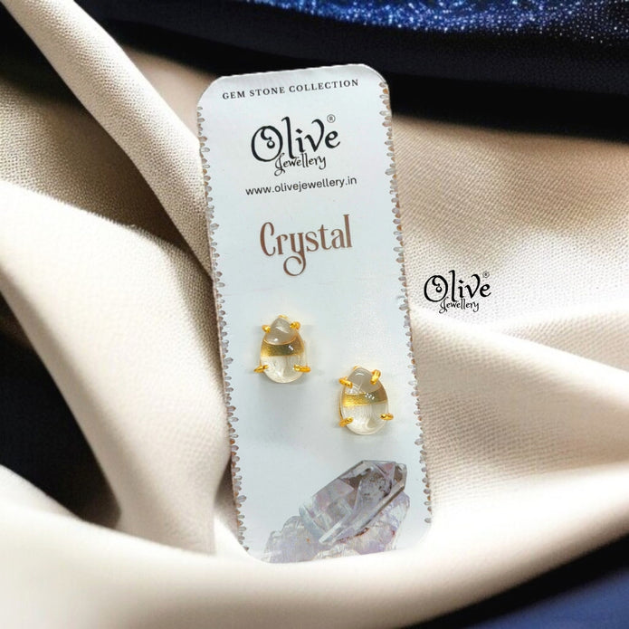 Gem Stone Studs-Claw Fitting-Full Finished-Drop Shape