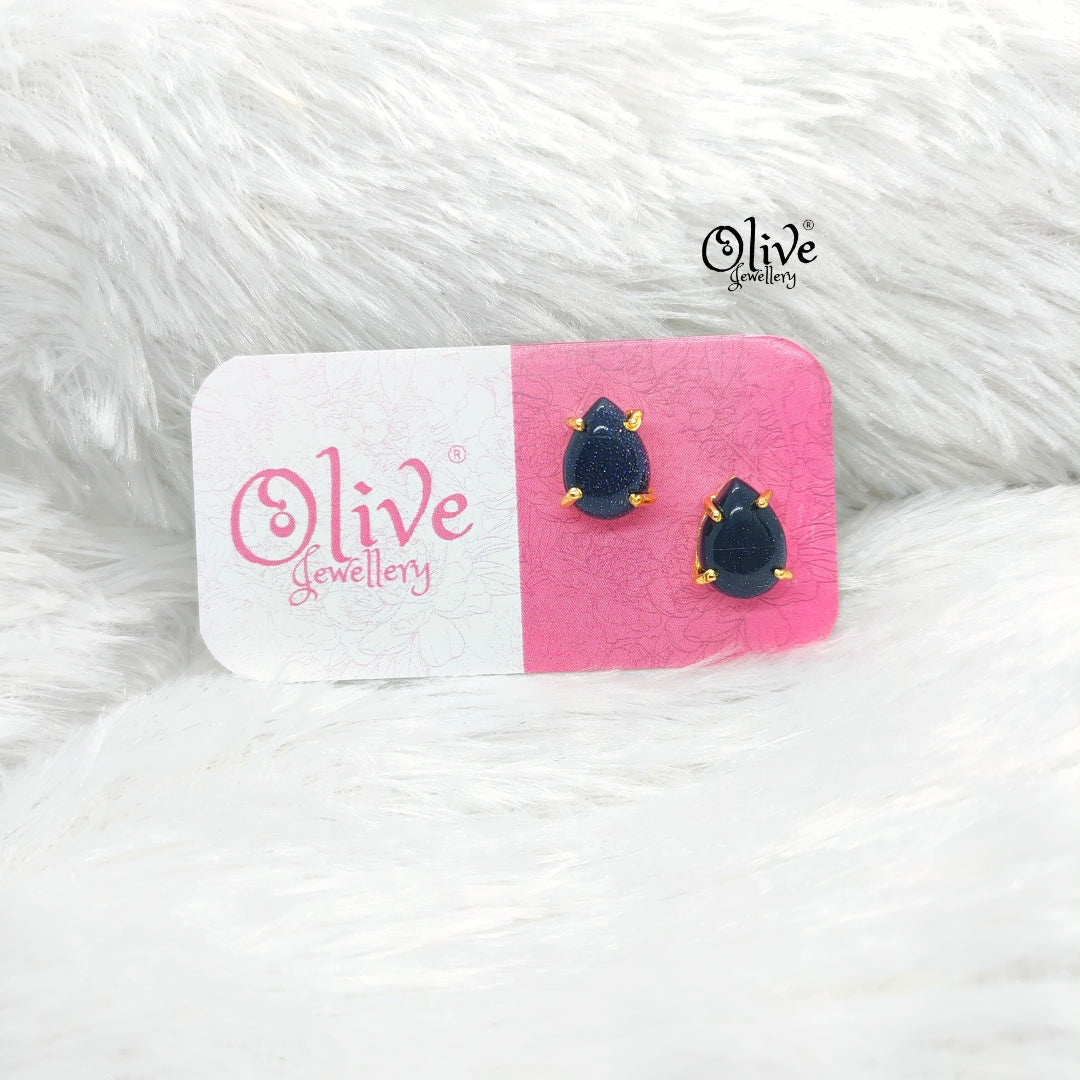 Gem Stone Studs-Claw Fitting-Full Finished-Drop Shape