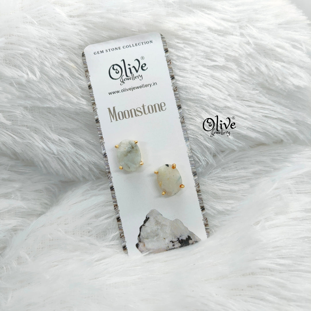 Gem Stone Studs-Claw Fitting-Semi Finished-Oval Shape