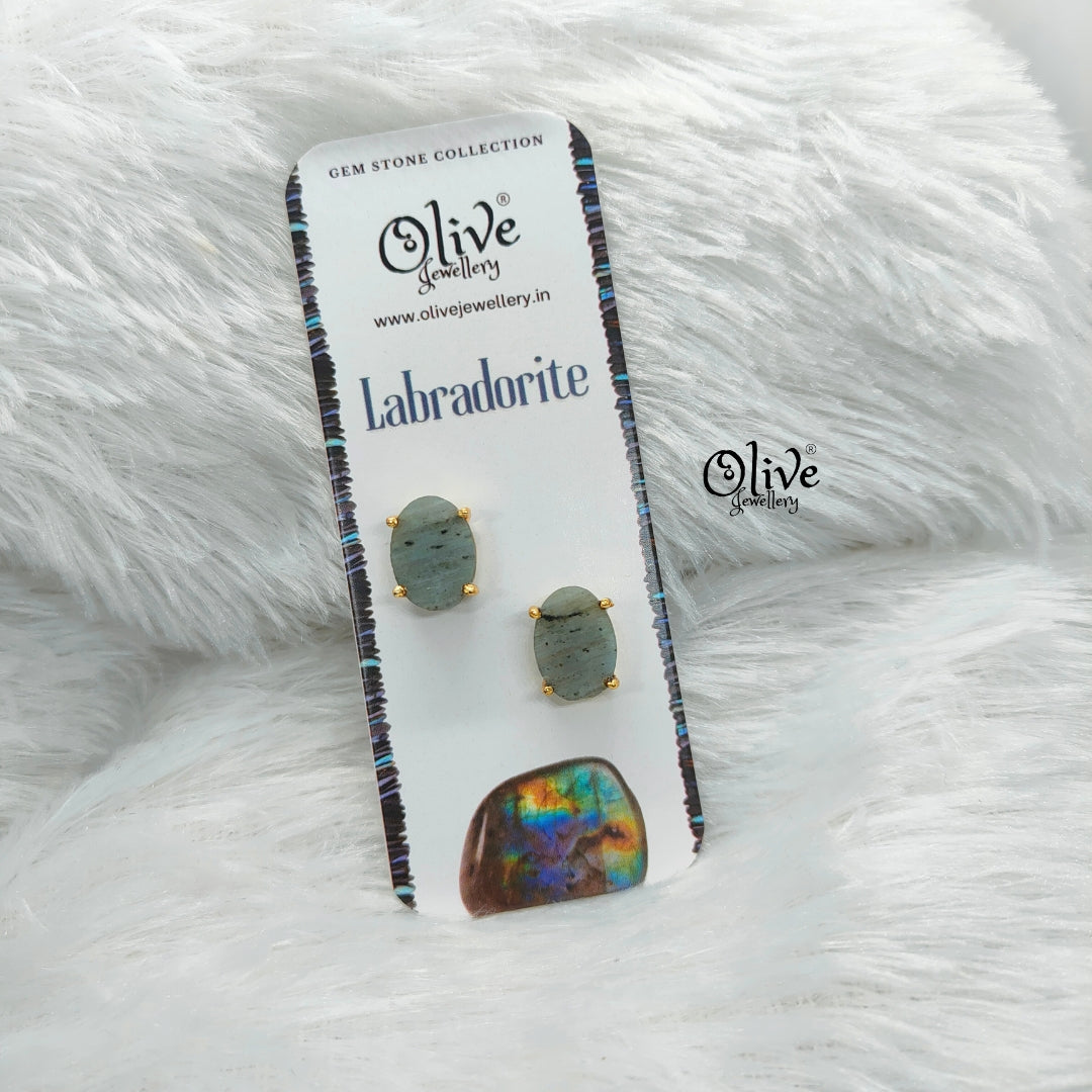 Gem Stone Studs-Claw Fitting-Semi Finished-Oval Shape