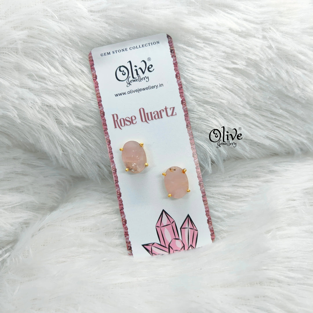 Gem Stone Studs-Claw Fitting-Semi Finished-Oval Shape