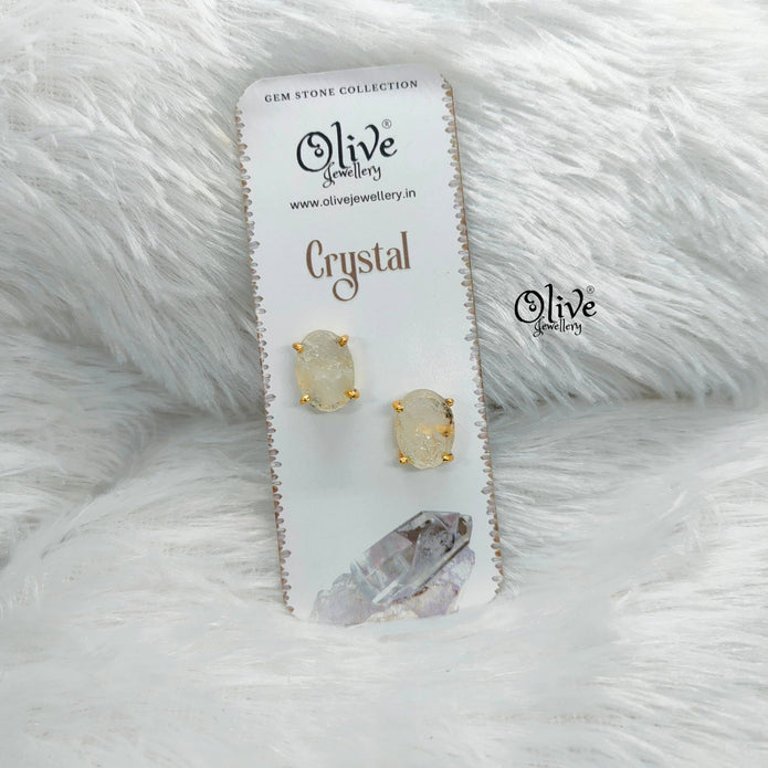 Gem Stone Studs-Claw Fitting-Semi Finished-Oval Shape