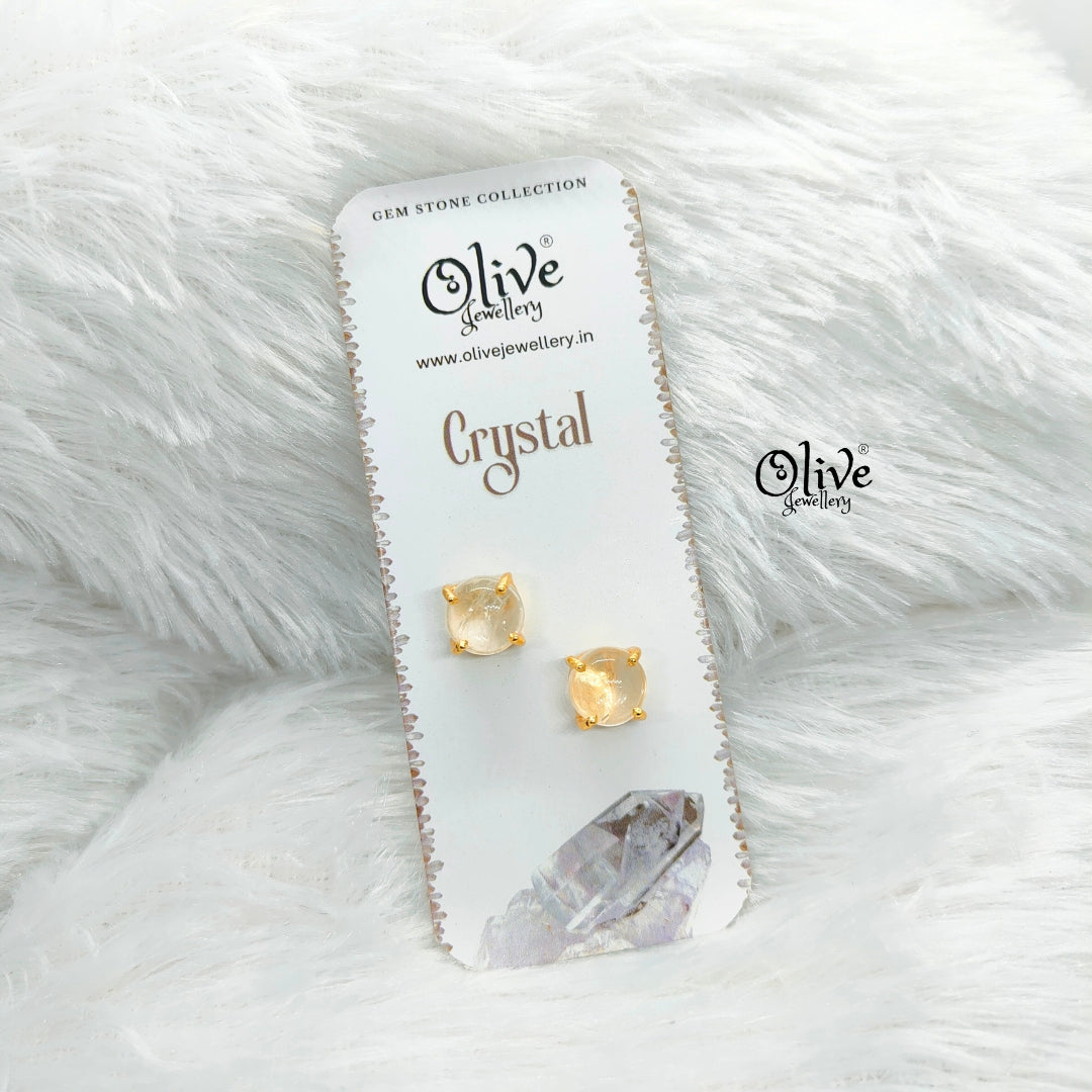 Gem Stone Studs-Claw Fitting-Full Finished-Round Shape-Small Size