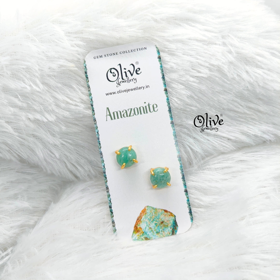 Gem Stone Studs-Claw Fitting-Full Finished-Round Shape-Small Size